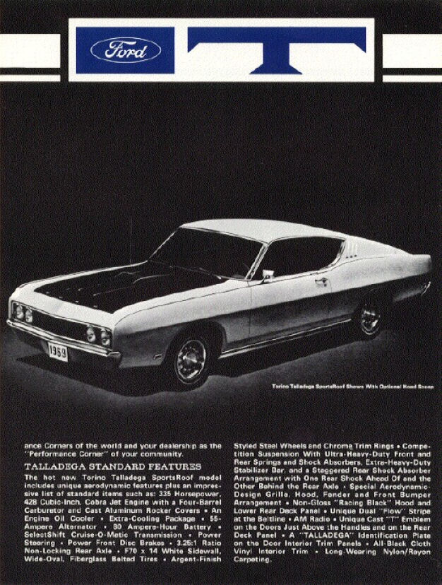 1969 Ford Talladega Brochure Page 1